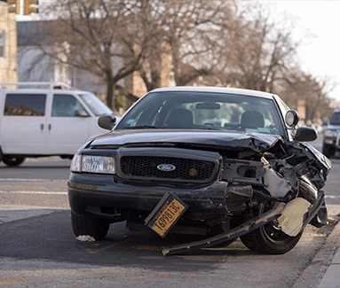 destroyed car 