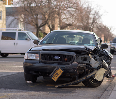 destroyed car 